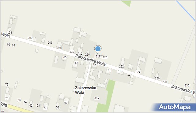 Zakrzewska Wola, Zakrzewska Wola, 218, mapa Zakrzewska Wola