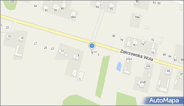 Zakrzewska Wola, Zakrzewska Wola, 5, mapa Zakrzewska Wola