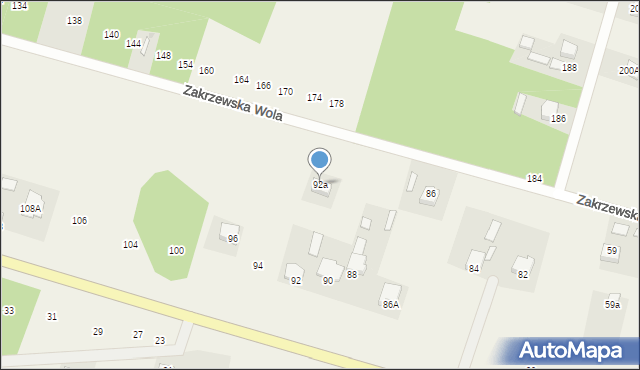 Zakrzewska Wola, Zakrzewska Wola, 92a, mapa Zakrzewska Wola