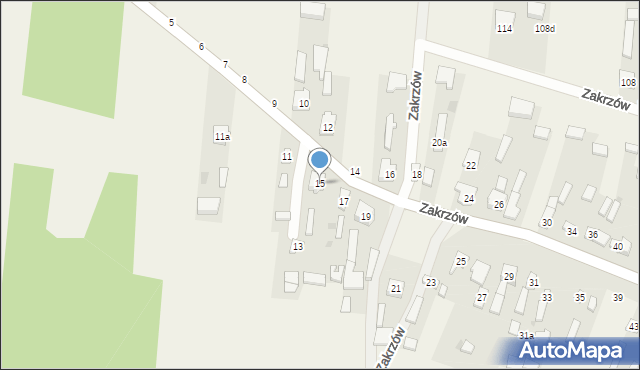 Zakrzów, Zakrzów, 15, mapa Zakrzów