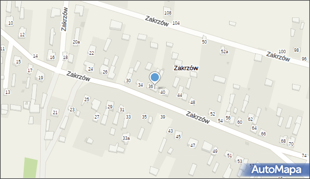 Zakrzów, Zakrzów, 38, mapa Zakrzów