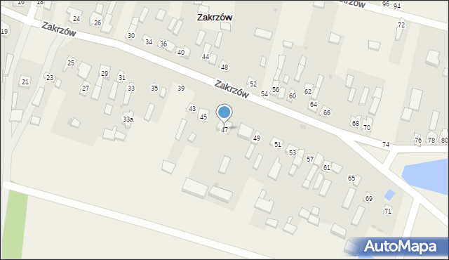 Zakrzów, Zakrzów, 47, mapa Zakrzów