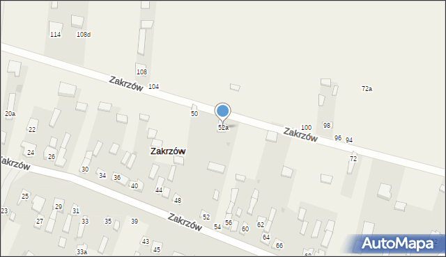 Zakrzów, Zakrzów, 52a, mapa Zakrzów