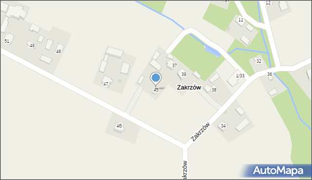 Zakrzów, Zakrzów, 45, mapa Zakrzów