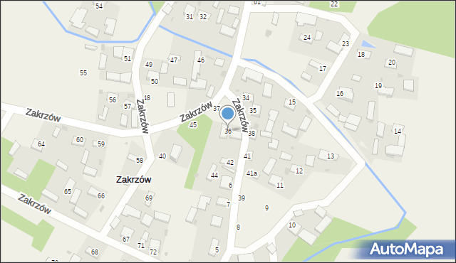 Zakrzów, Zakrzów, 36, mapa Zakrzów