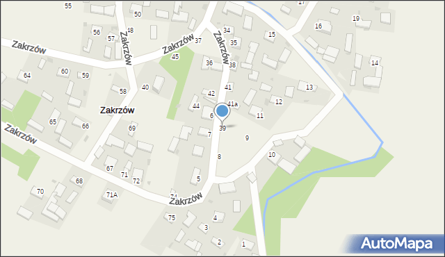 Zakrzów, Zakrzów, 39, mapa Zakrzów