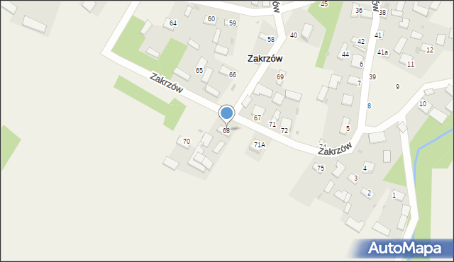 Zakrzów, Zakrzów, 68, mapa Zakrzów