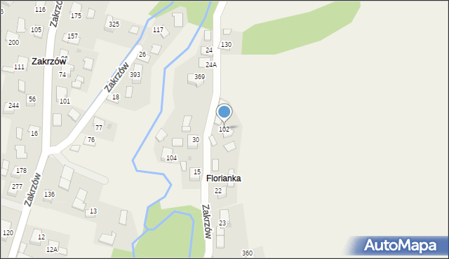 Zakrzów, Zakrzów, 102, mapa Zakrzów