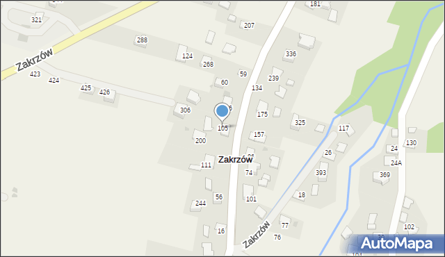 Zakrzów, Zakrzów, 105, mapa Zakrzów