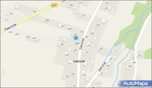 Zakrzów, Zakrzów, 116, mapa Zakrzów