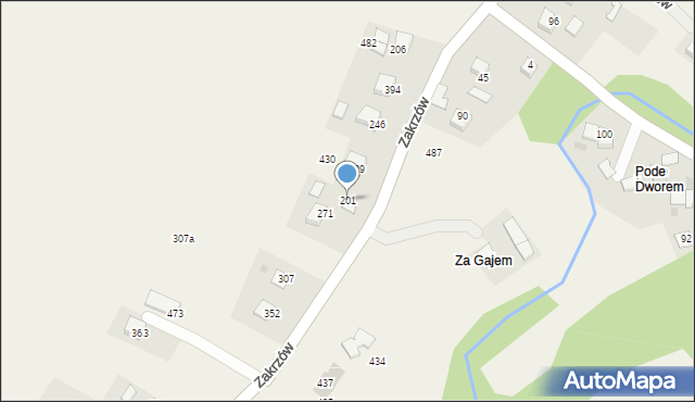 Zakrzów, Zakrzów, 201, mapa Zakrzów
