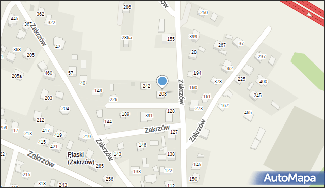Zakrzów, Zakrzów, 208, mapa Zakrzów
