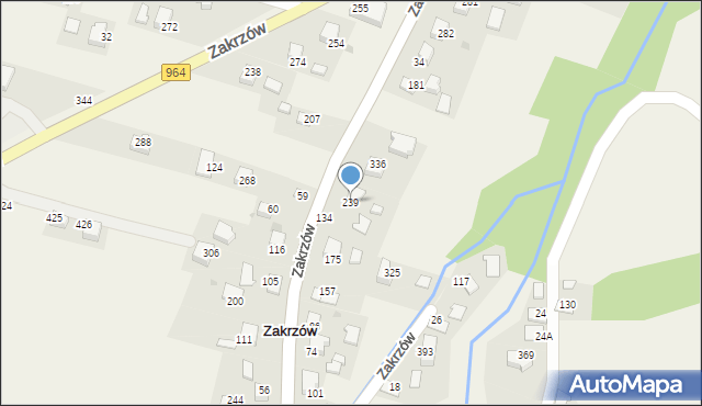 Zakrzów, Zakrzów, 239, mapa Zakrzów