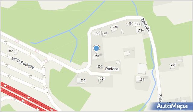 Zakrzów, Zakrzów, 258, mapa Zakrzów