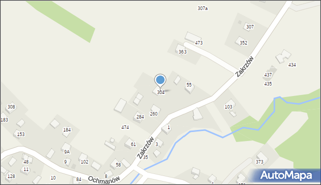 Zakrzów, Zakrzów, 304, mapa Zakrzów