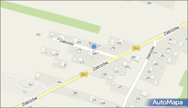 Zakrzów, Zakrzów, 305, mapa Zakrzów