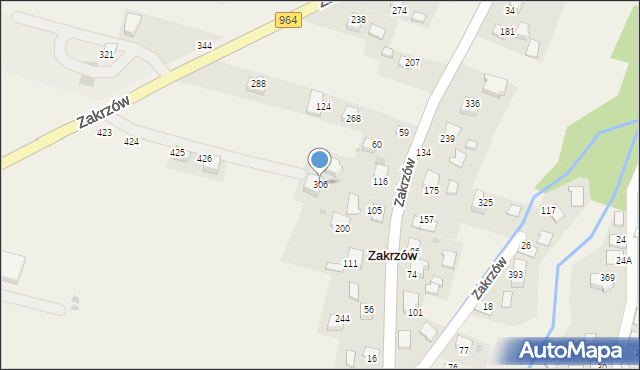 Zakrzów, Zakrzów, 306, mapa Zakrzów