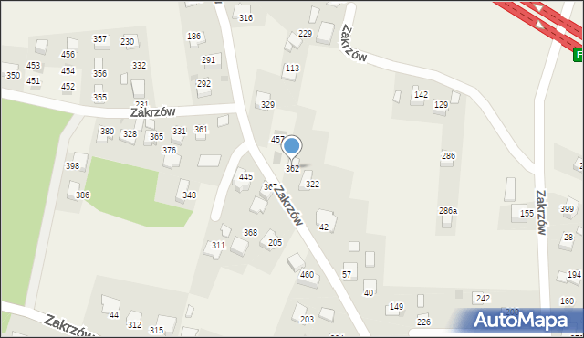 Zakrzów, Zakrzów, 362, mapa Zakrzów