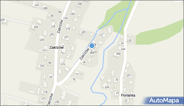 Zakrzów, Zakrzów, 393, mapa Zakrzów