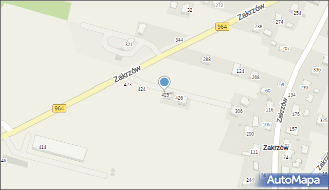 Zakrzów, Zakrzów, 425, mapa Zakrzów
