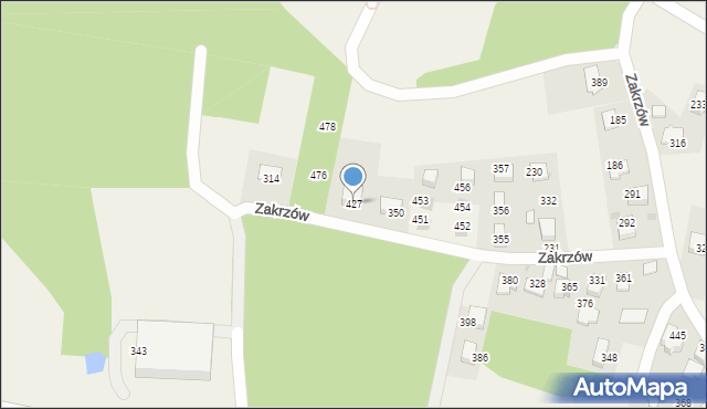 Zakrzów, Zakrzów, 427, mapa Zakrzów