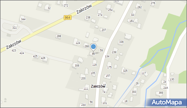 Zakrzów, Zakrzów, 60, mapa Zakrzów