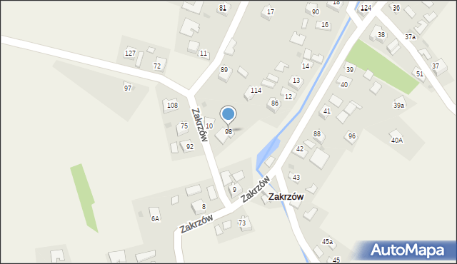 Zakrzów, Zakrzów, 98, mapa Zakrzów