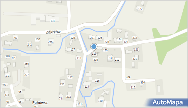 Zakrzów, Zakrzów, 119, mapa Zakrzów