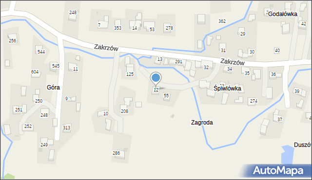 Zakrzów, Zakrzów, 12, mapa Zakrzów