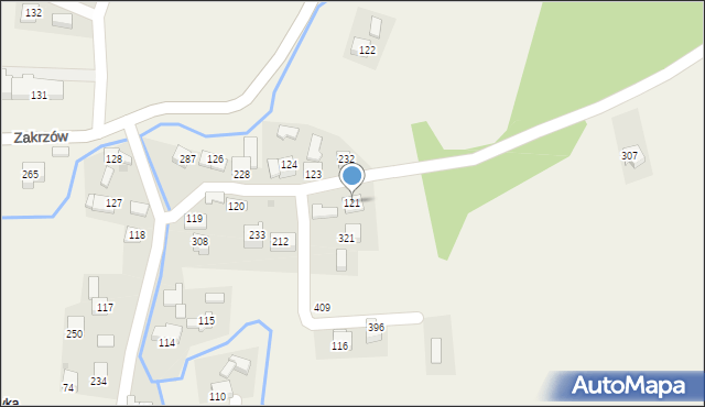 Zakrzów, Zakrzów, 121, mapa Zakrzów