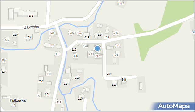 Zakrzów, Zakrzów, 212, mapa Zakrzów