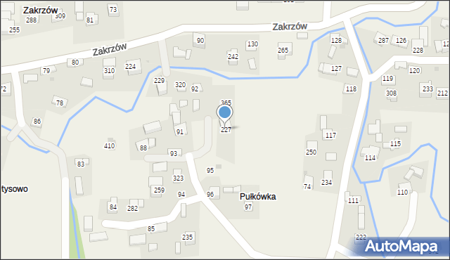 Zakrzów, Zakrzów, 227, mapa Zakrzów