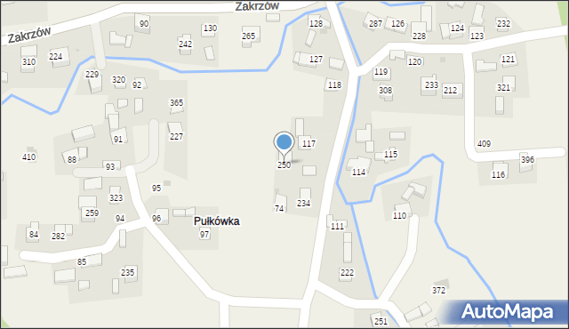 Zakrzów, Zakrzów, 250, mapa Zakrzów