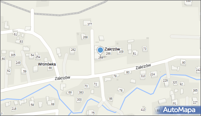 Zakrzów, Zakrzów, 255, mapa Zakrzów