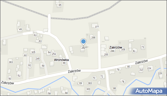 Zakrzów, Zakrzów, 262, mapa Zakrzów