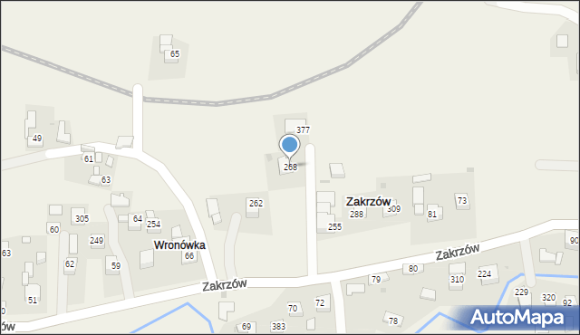 Zakrzów, Zakrzów, 268, mapa Zakrzów