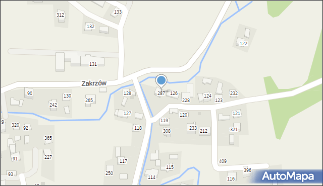 Zakrzów, Zakrzów, 287, mapa Zakrzów