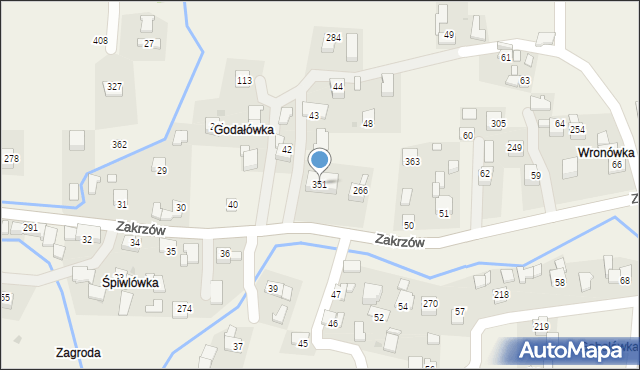 Zakrzów, Zakrzów, 351, mapa Zakrzów