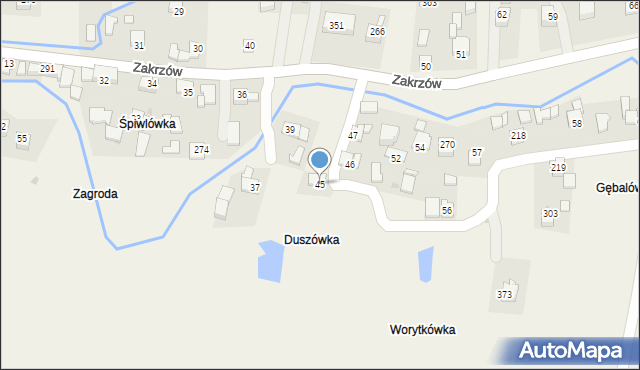 Zakrzów, Zakrzów, 45, mapa Zakrzów