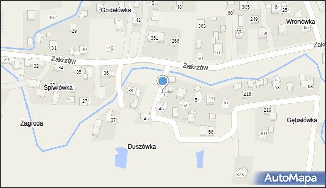 Zakrzów, Zakrzów, 47, mapa Zakrzów