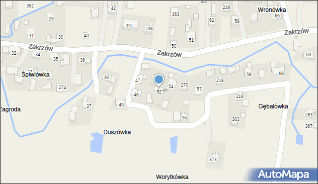 Zakrzów, Zakrzów, 52, mapa Zakrzów