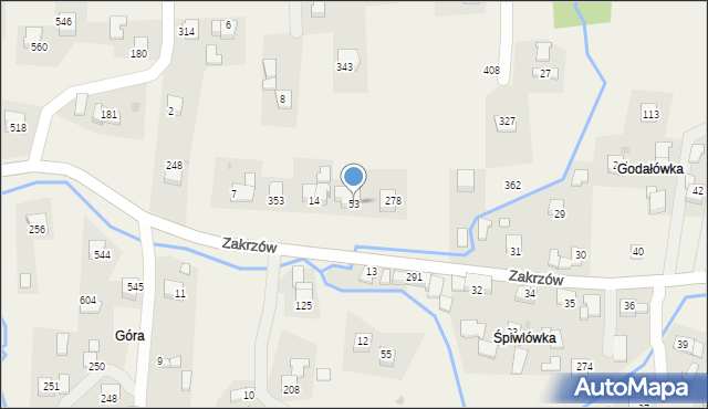 Zakrzów, Zakrzów, 53, mapa Zakrzów