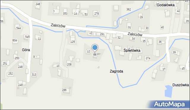 Zakrzów, Zakrzów, 55, mapa Zakrzów