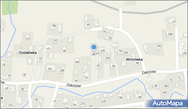 Zakrzów, Zakrzów, 60, mapa Zakrzów