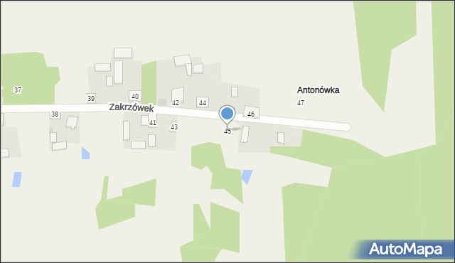 Zakrzówek, Zakrzówek, 45, mapa Zakrzówek