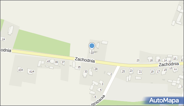 Zakrzówek, Zachodnia, 22, mapa Zakrzówek