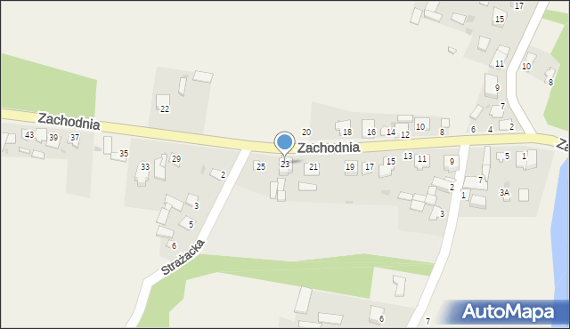 Zakrzówek, Zachodnia, 23, mapa Zakrzówek