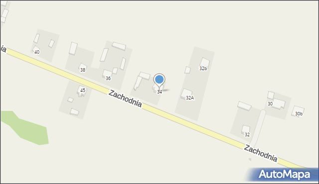 Zakrzówek, Zachodnia, 34, mapa Zakrzówek