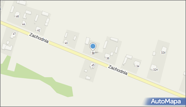 Zakrzówek, Zachodnia, 38, mapa Zakrzówek