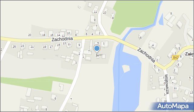 Zakrzówek, Zachodnia, 3A, mapa Zakrzówek